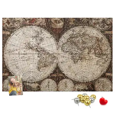 Printed Old World Map Cork Board