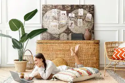 Printed Old World Map Cork Board