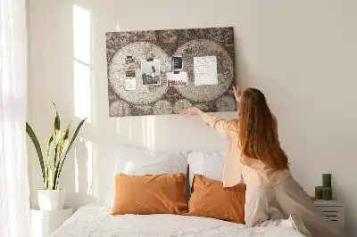 Printed Old World Map Cork Board