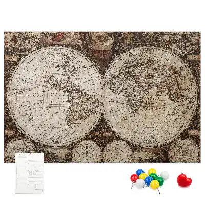 Printed Old World Map Cork Board