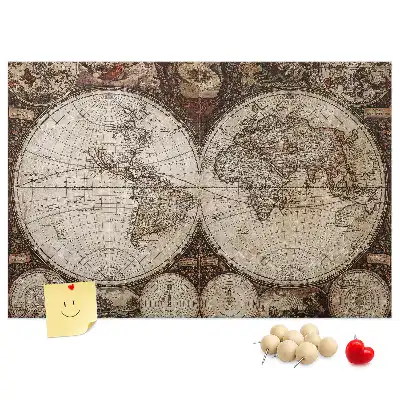 Printed Old World Map Cork Board