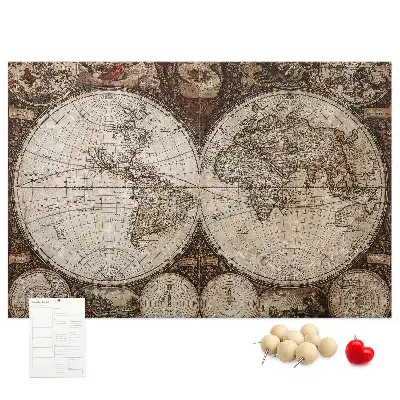 Printed Old World Map Cork Board