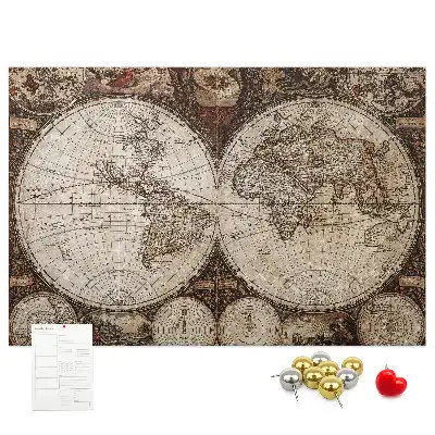 Printed Old World Map Cork Board