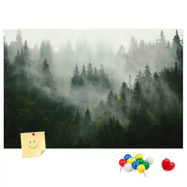 Misty Forest Printed Cork Memo Board