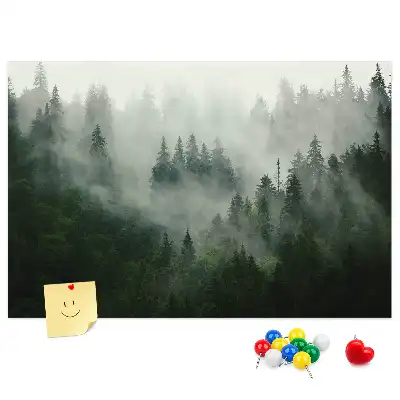 Printed Cork Memo Board Misty forest