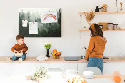 Printed Cork Memo Board Misty forest