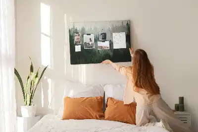 Printed Cork Memo Board Misty forest