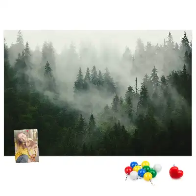 Misty Forest Printed Cork Memo Board