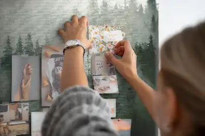 Printed Cork Memo Board Misty forest