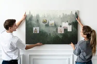 Printed Cork Memo Board Misty forest
