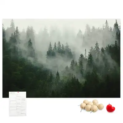 Misty Forest Printed Cork Memo Board