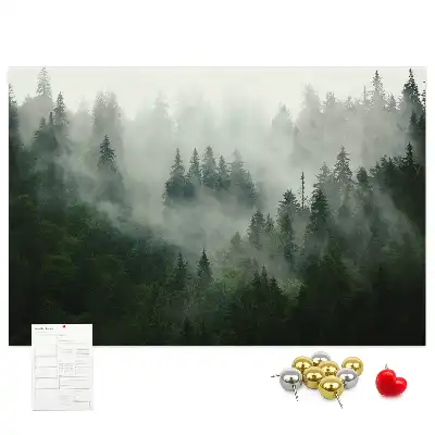 Printed Cork Memo Board Misty forest