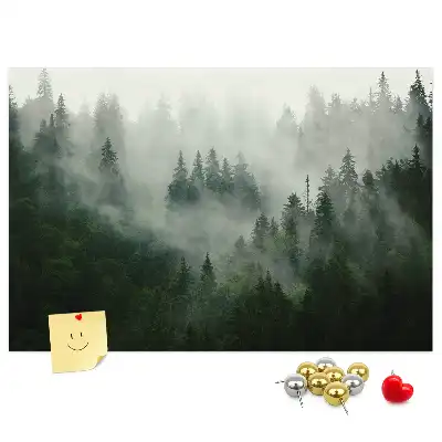 Printed Cork Memo Board Misty forest