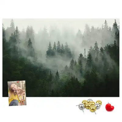 Printed Cork Memo Board Misty forest