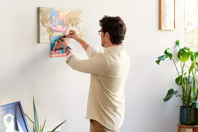 Printed World Map Cork Memo Board