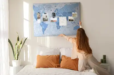 Political World Map Cork Memo Board