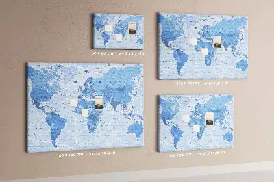 Political World Map Cork Memo Board