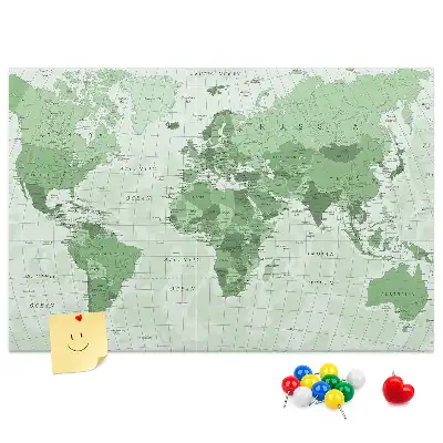 Printed Cork Board Political World Map
