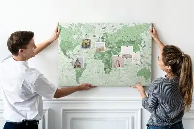 Printed Cork Board Political World Map