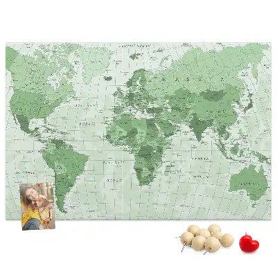 Printed Cork Board Political World Map