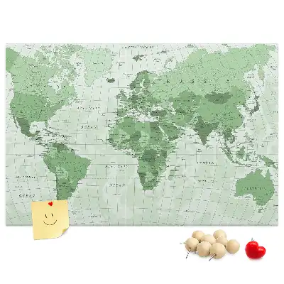 Printed Cork Board Political World Map