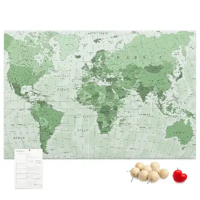 Printed Cork Board Political World Map