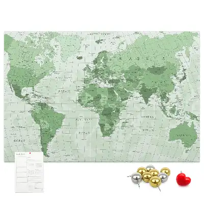 Printed Cork Board Political World Map