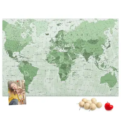 Printed Cork Board Political World Map