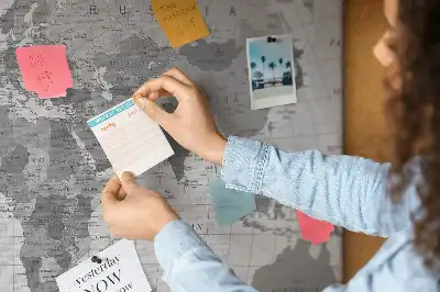 Printed World Map Cork Memo Board