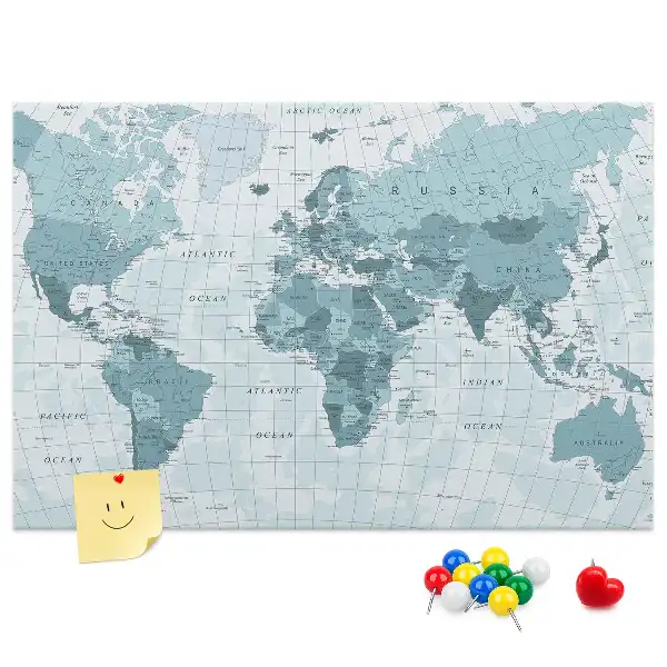 Cork memo board Political World Map