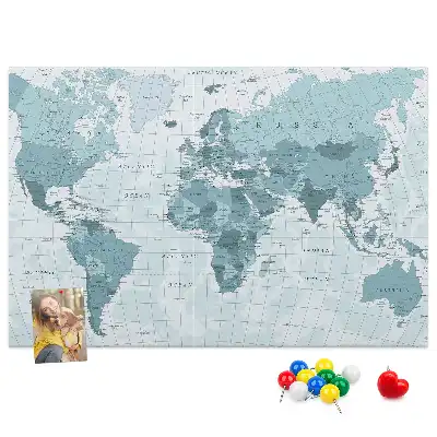 Cork memo board Political World Map