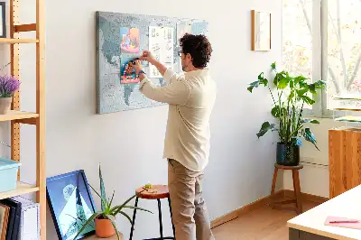 Cork memo board Political World Map