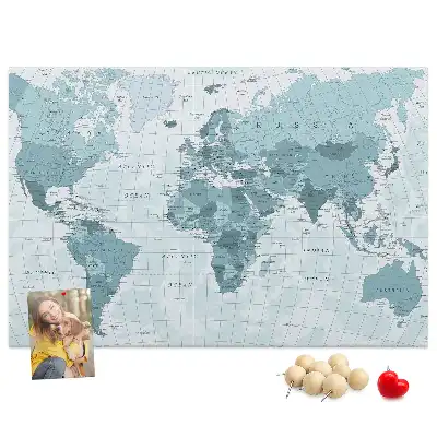 Cork memo board Political World Map
