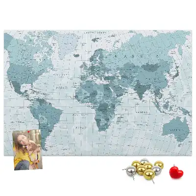 Cork memo board Political World Map