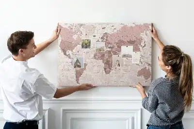 Printed Cork Board Political World Map