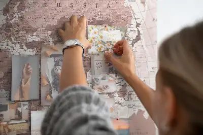 Printed Cork Board Political World Map
