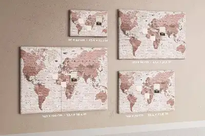 Printed Cork Board Political World Map