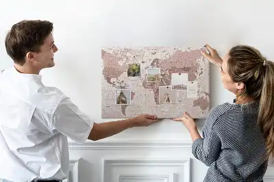 Printed Cork Board Political World Map