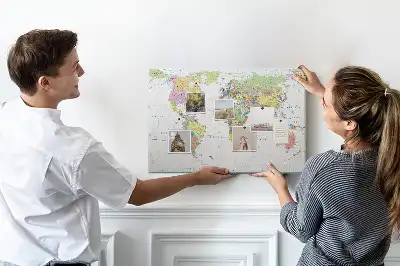 World Map Cork Memo Board