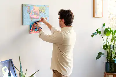 Political World Map Printed Cork Board