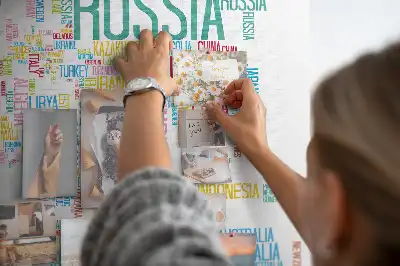 Printed Cork Memo Board Map with Country Names
