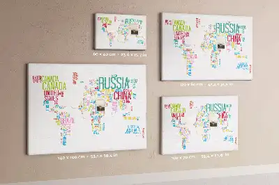 Printed Cork Memo Board Map with Country Names