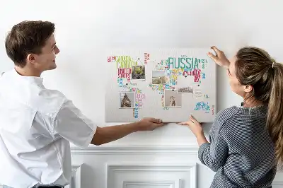 Printed Cork Memo Board Map with Country Names