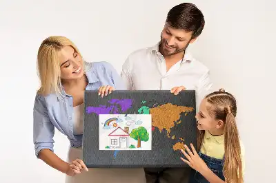 World Map Cork Memo Board