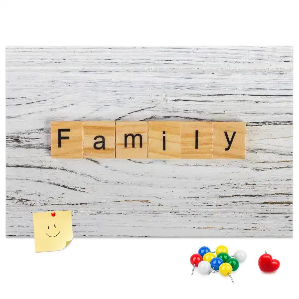 Family Printed Cork Board