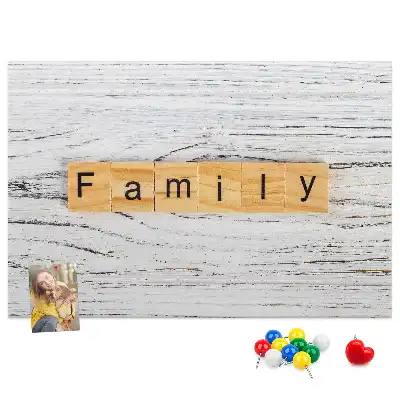 Family Printed Cork Board