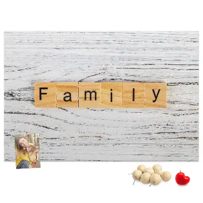 Family Printed Cork Board