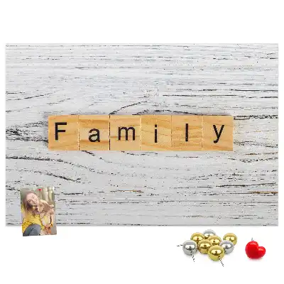 Family Printed Cork Board