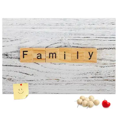 Family Printed Cork Board