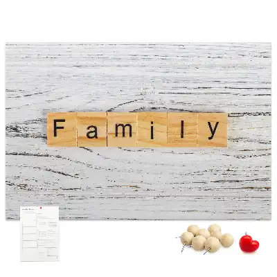 Family Printed Cork Board